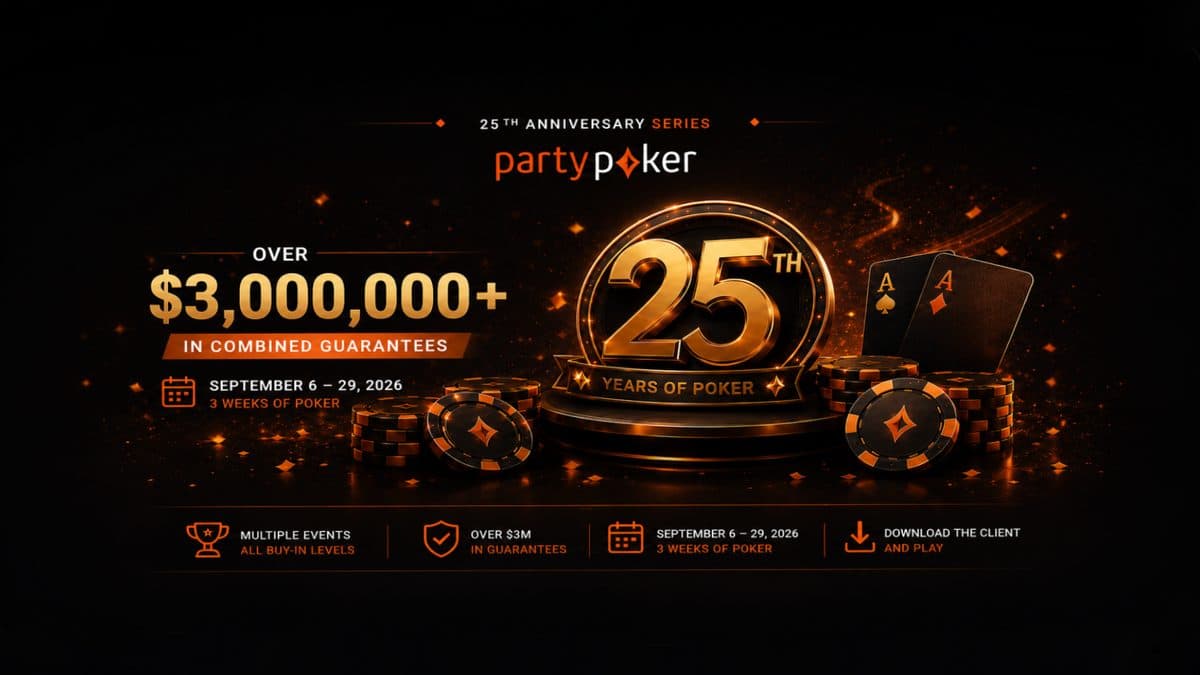 partypoker 25th Anniversary Series: $3M in Guarantees
