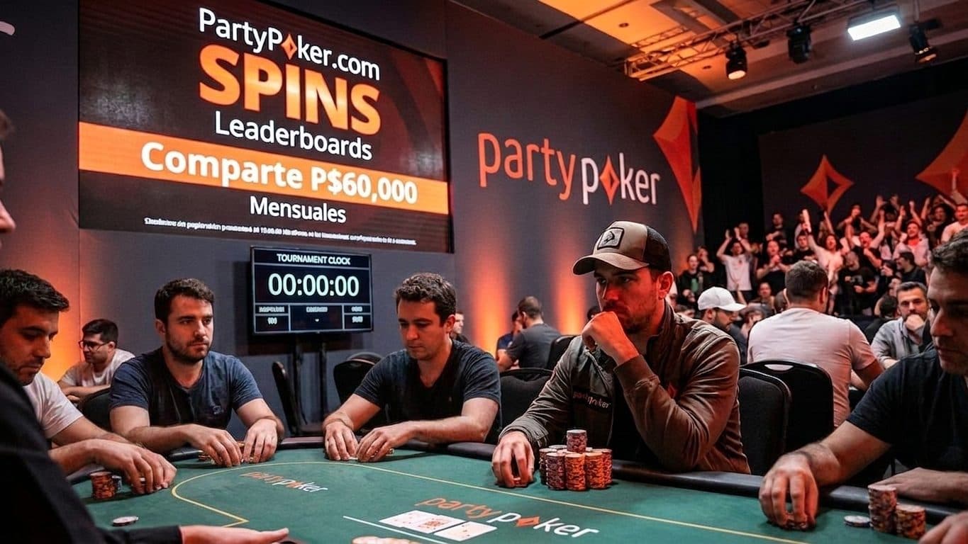 PartyPoker.com SPINS Leaderboards 2026: Comparte P$60,000 Mensuales