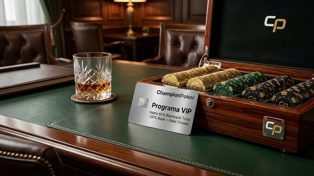 ChampionPoker VIP Program 2026: Up to 60% Total Rakeback (30% Base + Rake Chase)